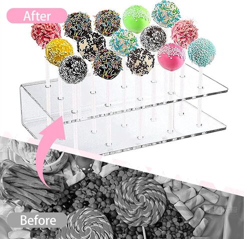 2 Pack Cake Stand, Acrylic Hold Stand, Clear Cake Display Holder, 15 Holes Candy Holder in Saudi Arabia