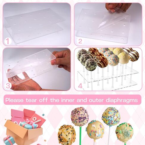 2 Pack Cake Stand, Acrylic Hold Stand, Clear Cake Display Holder, 15 Holes Candy Holder in Saudi Arabia