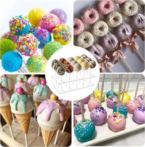 2 Pack Cake Stand, Acrylic Hold Stand, Clear Cake Display Holder, 15 Holes Candy Holder in Saudi Arabia