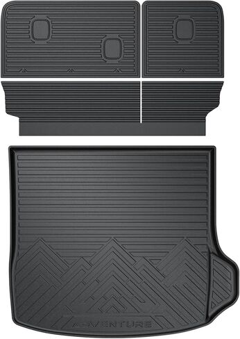T TGBROS Cargo Mat for Kia Telluride 2020-2025 2026 All Weather Cargo Trunk Mat Cargo Liner Back Seat Cover Protector TPE Black Non-Slip Backrest Mats Trunk Mat(for 7 Seats) in Kuwait