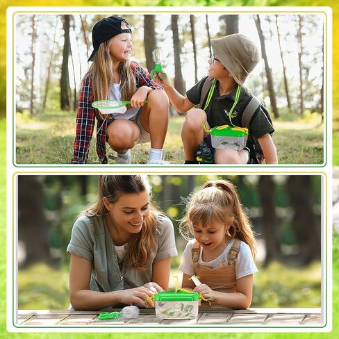 Biubee Bug Casher for Kids - Bug Sturdy Kid Bug Catching Kit Gifts with Butterfly Net Collector Ensect Casher Tweezer ، Pink Kids Bug Habitat Outdoor Kit for Girls Age 3 4 5 6 7 8 in Kuwait