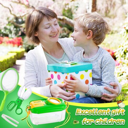 Biubee Bug Casher for Kids - Bug Sturdy Kid Bug Catching Kit Gifts with Butterfly Net Collector Ensect Casher Tweezer ، Pink Kids Bug Habitat Outdoor Kit for Girls Age 3 4 5 6 7 8 in Kuwait