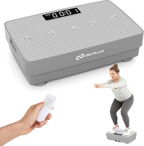 Goplus Vibration Plate Exercise Machine, Vibrating Platform for Lymphatic Drainage w/Remote, LED Display, Home Workout Full Body Shake Board for Weight Loss in Saudi Arabia