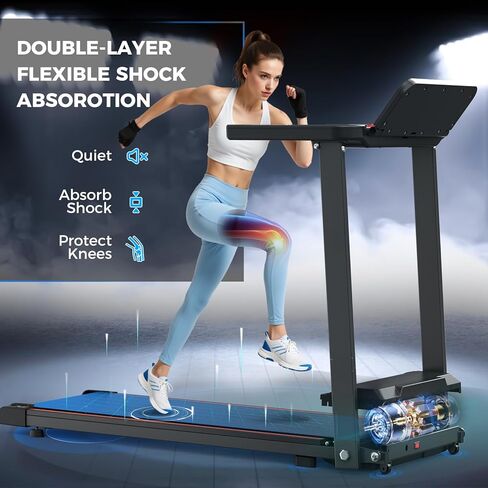 Treadmills for Home Foldable Treadmill with Handles 3 HP Folding Treadmills Walking Pad Treadmill with Handle Bar Quiet Walking Machine, 300LBS Capacity Portable Small Running Pad Home Gym in Saudi Arabia