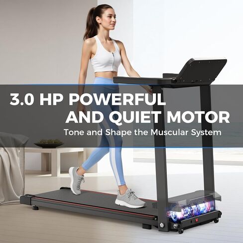 Treadmills for Home Foldable Treadmill with Handles 3 HP Folding Treadmills Walking Pad Treadmill with Handle Bar Quiet Walking Machine, 300LBS Capacity Portable Small Running Pad Home Gym in Saudi Arabia