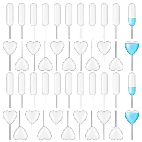 100-Pack Cupcake Pipettes Dropper, 4ml Plastic Transfer Liquid Mini Pipettes, Disposable Extrude Plastic Dropper, Heart Dessert Droppers Pipette for Chocolate Strawberries Cupcakes Decoration in Saudi Arabia
