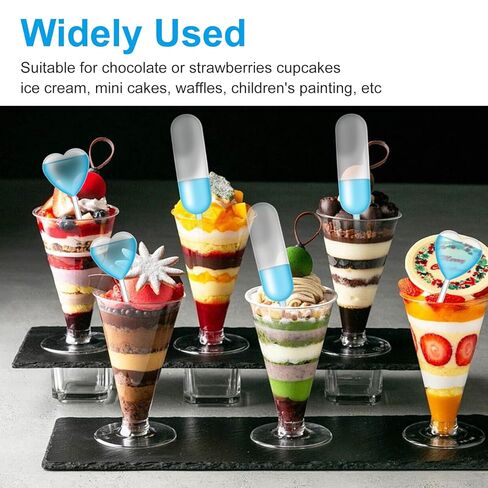 100-Pack Cupcake Pipettes Dropper, 4ml Plastic Transfer Liquid Mini Pipettes, Disposable Extrude Plastic Dropper, Heart Dessert Droppers Pipette for Chocolate Strawberries Cupcakes Decoration in Saudi Arabia