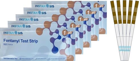 إنستانوسيس إنك. شرائط اختبار الفنتانيل للمواد السائلة والحبوب والمساحيق، عدد 5، صنع في الولايات المتحدة الأمريكية، أكثر حساسية بـ 10 مرات - للحد من الأضرار وتحقيقات الطب الشرعي (5) in Kuwait