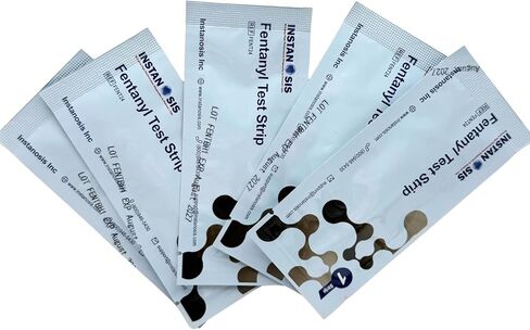 إنستانوسيس إنك. شرائط اختبار الفنتانيل للمواد السائلة والحبوب والمساحيق، عدد 5، صنع في الولايات المتحدة الأمريكية، أكثر حساسية بـ 10 مرات - للحد من الأضرار وتحقيقات الطب الشرعي (5) in Kuwait