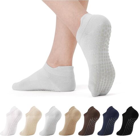 7 أزواج بيلاتيس الجوارب مع قبضة للنساء اليوغا في الكاحل غير انزلاق Barre المستشفى الجوارب التمرين الرياضي in Kuwait