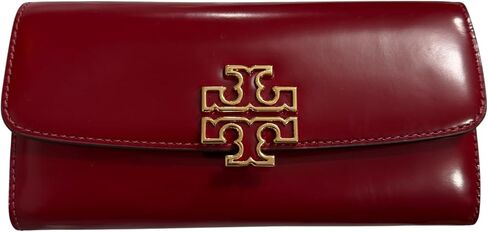 Tory Burch Women's Britten Pebble Leather Envelope Wallet (Black) in Saudi Arabia