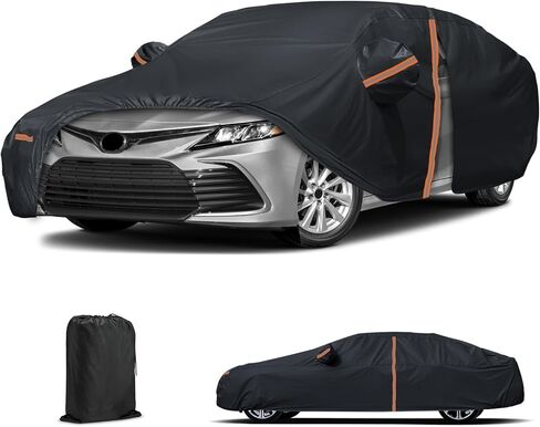 Custom Car Cover for 2007-2024 Toyota Camry, Waterproof All Weather Car Cover with Zipper Door & Windproof Bands for Automobiles Outdoor Sun UV Rain Dust Snow Wind Protection in Kuwait