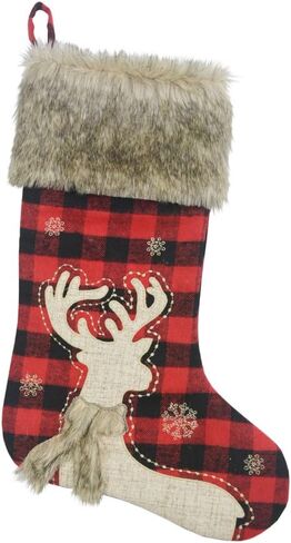 Comfy Hour Joyful Holiday Collection 20" Winter Christmas Tree Stocking Red, Polyresin in Saudi Arabia