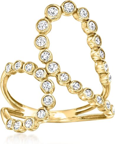 Ross-Simons 0.50 ct. t.w. Bezel-Set Diamond Double-Loop Ring in 14kt Yellow Gold in Saudi Arabia