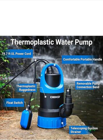 مضخة الماء #US 1/3HP 2450 GPH محرك عالي الكفاءة قابل للغمر in Kuwait