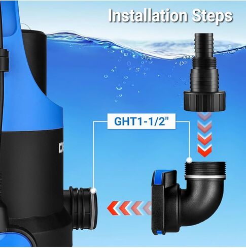 مضخة الماء #US 1/3HP 2450 GPH محرك عالي الكفاءة قابل للغمر in Kuwait