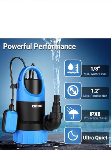 مضخة الماء #US 1/3HP 2450 GPH محرك عالي الكفاءة قابل للغمر in Kuwait