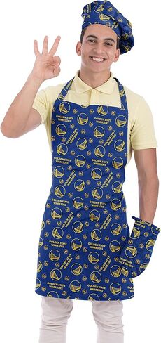 Northwest NBA 3 Piece Chef Set, Apron, Oven Mitt and Chef Hat Set, Scatter Print in Saudi Arabia