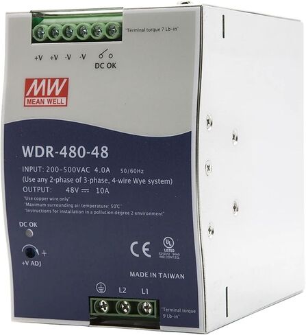 WDR-480-24 24/48 480W Single Group Output Guide Rail Type Industrial Power Supply in Saudi Arabia