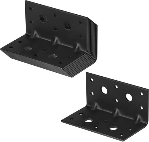 MOUNTAIN_ARK 10 Pack Black L Right Angle Bracket, 2-1/8" x 2-1/8" x 4" Steel Metal Reinforced Corner Braces for Wood, Furniture, Lumber in Saudi Arabia