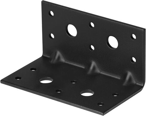MOUNTAIN_ARK 10 Pack Black L Right Angle Bracket, 2-1/8" x 2-1/8" x 4" Steel Metal Reinforced Corner Braces for Wood, Furniture, Lumber in Saudi Arabia