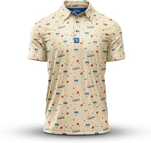 Bogey Bros Men's 4 Way Stretch Short Sleeve Golf Polo Shirt Yellow in Kuwait