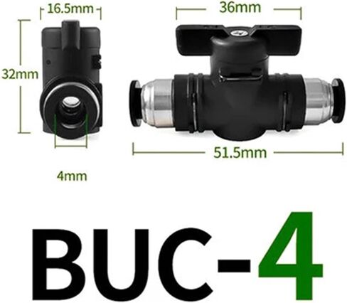 BUC 4 6 8 10 12 مللي متر موصل هوائي سريع PU موصل الخرطوم صمام يدوي مفتاح توجيه صمام كروي يدوي (BUC-4) in Saudi Arabia