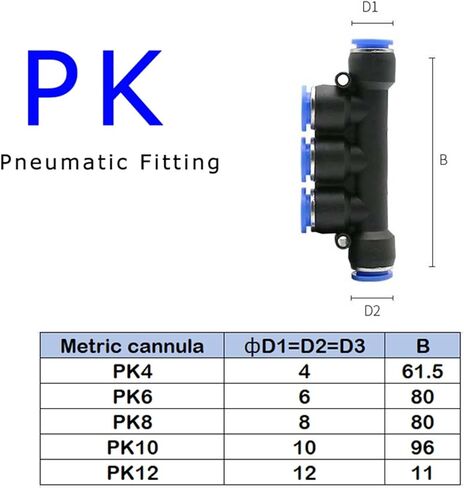 200-500 قطعة/الوحدة تركيبات هوائية PK PK4/PK6/PK8/PK10/PK12، 4 مم 5 اتجاهات في موصل مشترك سريع،(PK10 (200 قطعة)) in Kuwait