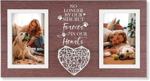 Pet Memorial Gifts for Dogs Cats, Dog Picture Frame for 4x6 Photo Loss of Dog Sympathy Gift Dog Remembrance Bereavement Gift No Longer by Our Side But Forever in Our Heart Photo Frame in Saudi Arabia