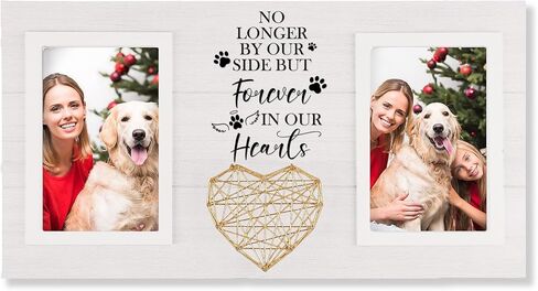 Pet Memorial Gifts for Dogs Cats, Dog Picture Frame for 4x6 Photo Loss of Dog Sympathy Gift Dog Remembrance Bereavement Gift No Longer by Our Side But Forever in Our Heart Photo Frame in Saudi Arabia