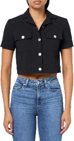 Theory Women's Short Sleeve Crop Seer Sucker Suit in Kuwait