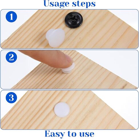 160 Pcs 4 Sizes Nylon Plastic Hole Plugs White 1/5" 1/4" 5/16" 3/8" Round Hole, Flush Type Panel Knockout Locking Plugs, Screw Covers for Furniture Cabinet Insert End Caps Plastic Plug for Holes in Saudi Arabia