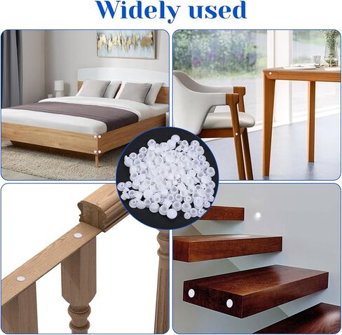 160 Pcs 4 Sizes Nylon Plastic Hole Plugs White 1/5" 1/4" 5/16" 3/8" Round Hole, Flush Type Panel Knockout Locking Plugs, Screw Covers for Furniture Cabinet Insert End Caps Plastic Plug for Holes in Saudi Arabia
