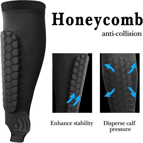 Linkidea Soccer Shin Guard with Ankle Protector, Calf Compression Sleeve with Honeycomb Pads for Kids Youth, All-Round Protection Sports Accessories Fits Game & Training (Size L) in Saudi Arabia