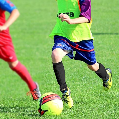 Linkidea Soccer Shin Guard with Ankle Protector, Calf Compression Sleeve with Honeycomb Pads for Kids Youth, All-Round Protection Sports Accessories Fits Game & Training (Size L) in Saudi Arabia