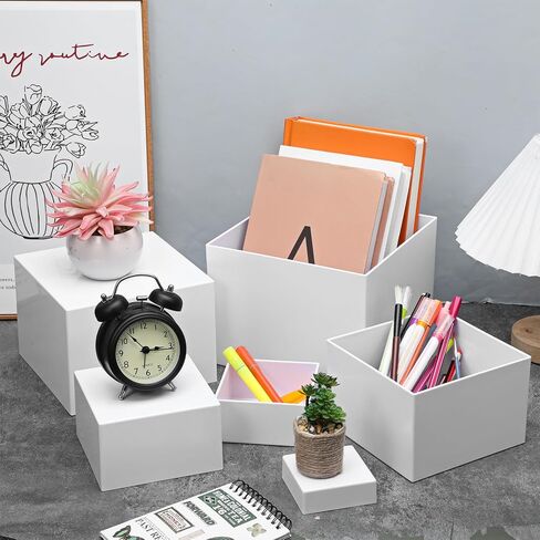 6 قطع من رافعات البوفيه، ورافعات الطعام لطاولة البوفيه، وصناديق مكعبة مع قاعدة مجوفة، وصناديق تعشيش بيضاء لعرض الطعام، للحفلات، وتقديم الطعام، والحلوى، والمجموعة (مقاس 3 بوصات، 4 بوصات، 5 بوصات، 6 بوصات، 7 بوصات، 8 بوصات) in Kuwait