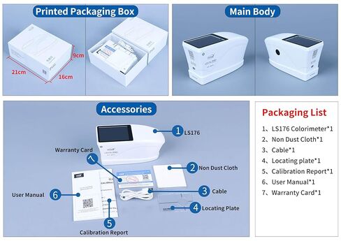 Linshang LS176 Spectrophotometer LS176 Spectrophotometers LS176 D/8° High Accuracy Whiteness and Yellowness Spectral Reflectance Curves APP Software in Kuwait