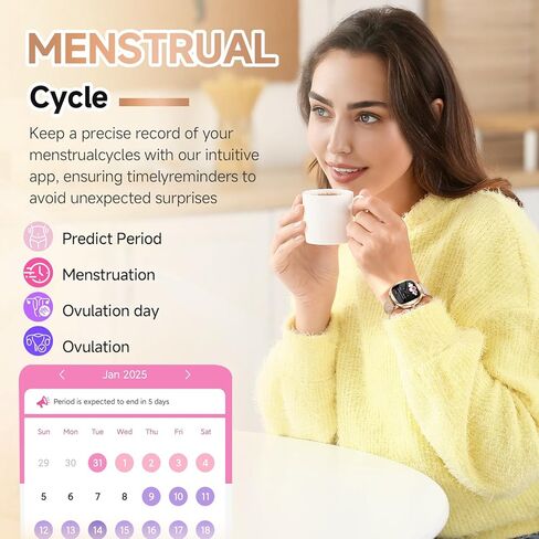 GLPYR Smart Watch for Women, 1.72" Fitness Tracker with Answer/Make Calls, Sleep/Heart Rate Monitor, Smartwatch for Android iOS Support 100+ Sports Modes, IP68 Waterproof, Fitness Watch with 2 Band in Saudi Arabia