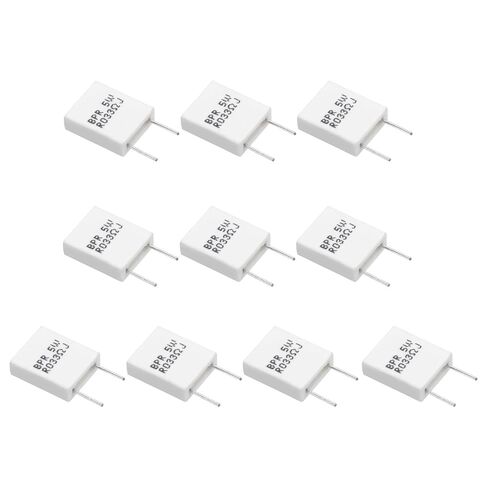 MECCANIXITY 20Pcs Ceramic Resistors 5W 0.01 Ohm 5% Tolerance Wirewound Non-Inductive Cement Power Resistor, Lead Wire Fixed Flame Heat Moisture for Circuit Board TV Power Adapters, White in Saudi Arabia