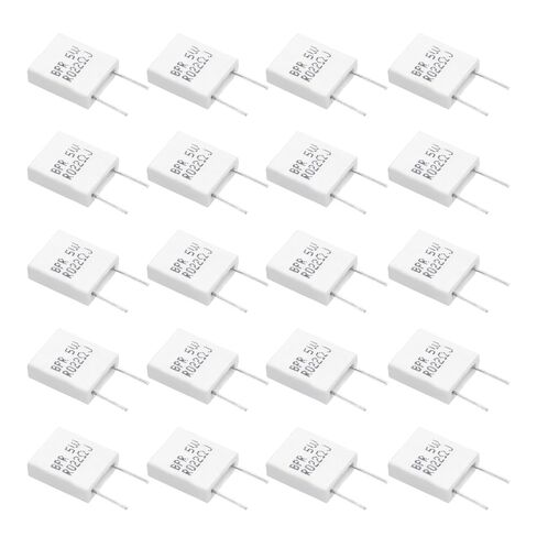 MECCANIXITY 20Pcs Ceramic Resistors 5W 0.01 Ohm 5% Tolerance Wirewound Non-Inductive Cement Power Resistor, Lead Wire Fixed Flame Heat Moisture for Circuit Board TV Power Adapters, White in Saudi Arabia