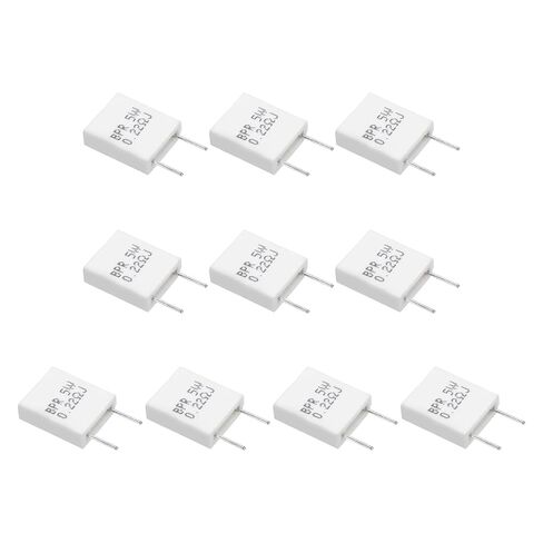 MECCANIXITY 20Pcs Ceramic Resistors 5W 0.01 Ohm 5% Tolerance Wirewound Non-Inductive Cement Power Resistor, Lead Wire Fixed Flame Heat Moisture for Circuit Board TV Power Adapters, White in Saudi Arabia