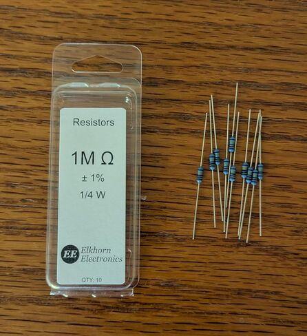 1M Ohm Resistor, 1/4 W, 1% (Pack of 10) in Saudi Arabia