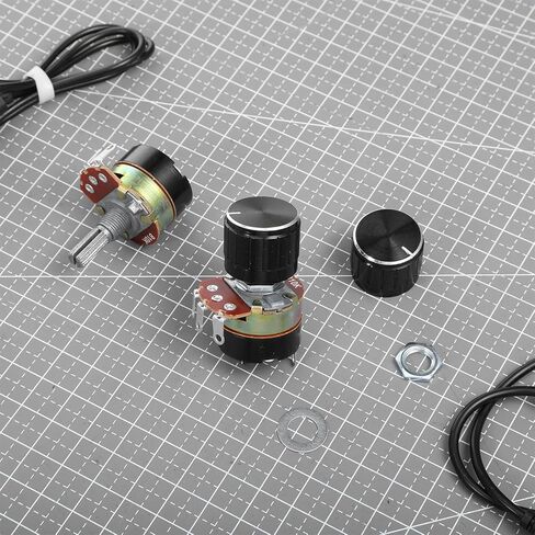 2 Pcs 10k Potentiometer, Variable Resistor Knobs, Single Linear Taper Dimmer Potentiometers Switch Rotary Variable Metal Potentiometer with 2 Rotate Knob Inverter Speed Regulation in Saudi Arabia