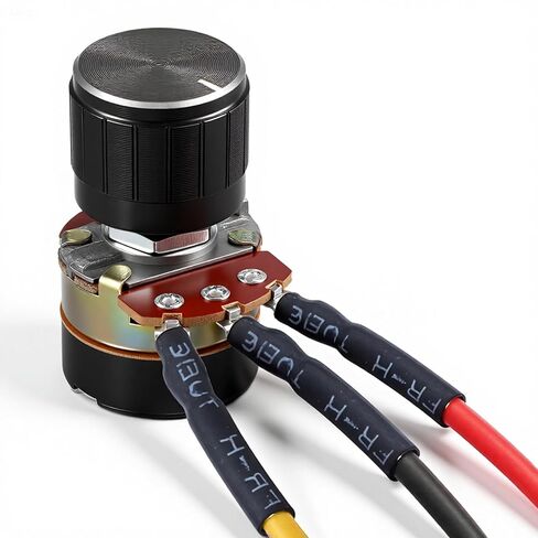 2 Pcs 10k Potentiometer, Variable Resistor Knobs, Single Linear Taper Dimmer Potentiometers Switch Rotary Variable Metal Potentiometer with 2 Rotate Knob Inverter Speed Regulation in Saudi Arabia