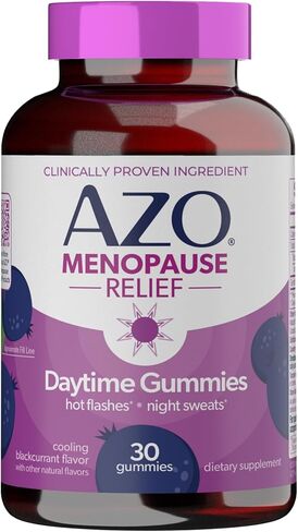 AZO® Nighttime Menopause Gummies + Melatonin to Support Restful Sleep*, Clinically Proven Ingredient for Hot Flashes and Night Sweats, Menopause Supplements for Women - 30 Gummies in Kuwait