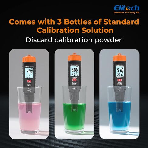 جهاز قياس درجة الحموضة الاحترافي من Elitech - اختبار رقمي لدرجة الحموضة ودرجة الحرارة في الزراعة المائية، حلول النمو مع مجموعة معايرة كاملة لصحة النبات، PHM-230 in Saudi Arabia