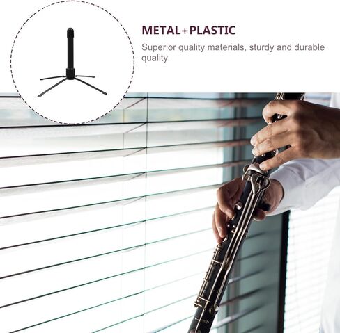 BESPORTBLE Portable Flute and Clarinet Stand Four-Legged Black Musical Instrument Holder Bracket for Wind Instruments with Folding Design in Kuwait