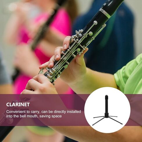 BESPORTBLE Portable Flute and Clarinet Stand Four-Legged Black Musical Instrument Holder Bracket for Wind Instruments with Folding Design in Kuwait