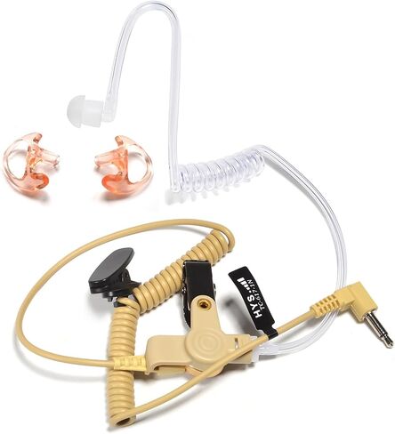 HYS LISTEN فقط 3.5 مم 1 سلك سماعة رأس، مجموعات أنبوب صوت المراقبة، سماعة أذن أنبوبية صوتية مع زوج واحد من قوالب الأذن المتوسطة لمقبس صوت 3.5 مم، مكبر صوت محمول على الكتف، ميكروفون وجهاز راديو in Saudi Arabia