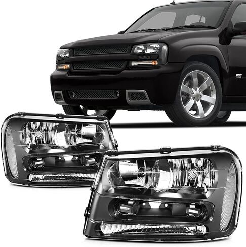 Scitoo Headlight Assembly For Ford for Ranger 2001-2011 Black Housing Clear Reflector Pair Pair FO2503173 in Saudi Arabia